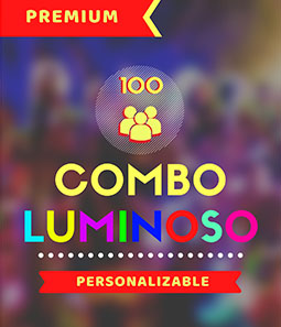 COMBO COTILLON LUMINOSO PREMIUM PARA 100 PERSONAS 250 PRODUCTOS